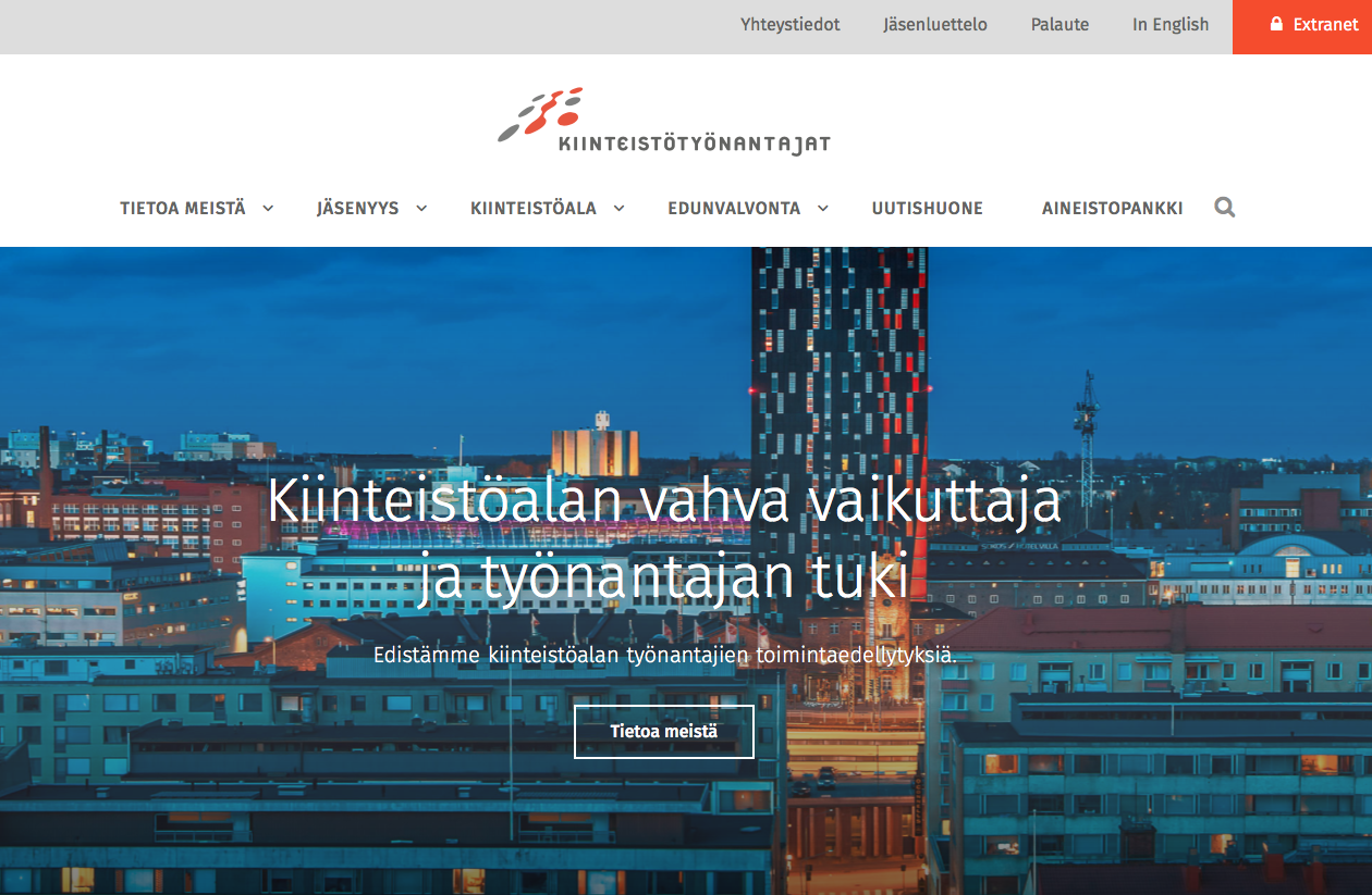 Verkkosivunäkymä